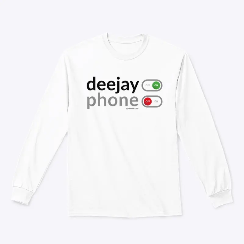 deejay on phone off White