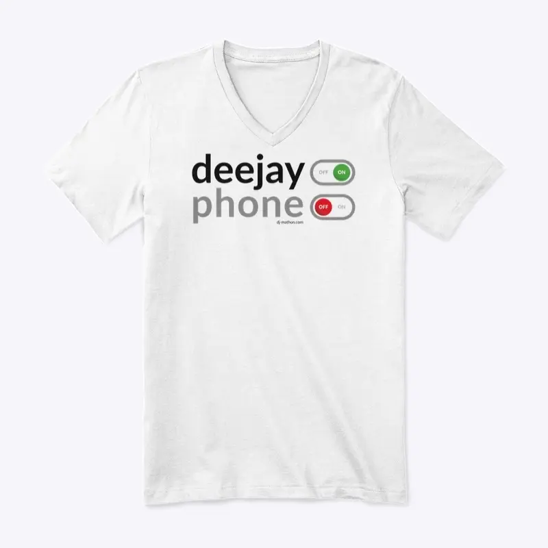 deejay on phone off White